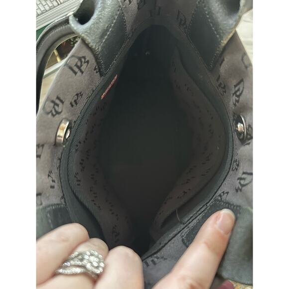 Vintage Dooney & Bourke Black Fabric & Leather Shoulder Bag - Picture 5 of 8